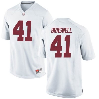 Men's Alabama Crimson Tide #41 Chris Braswell White Replica NCAA College Football Jersey 2403PYVY4